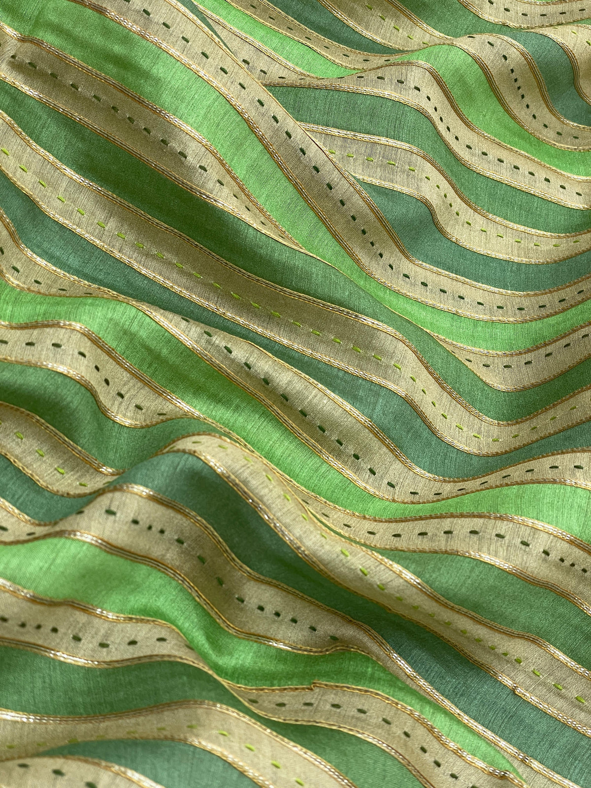 Banarasi Pure Munga Print With Hand Katha Embroidery
