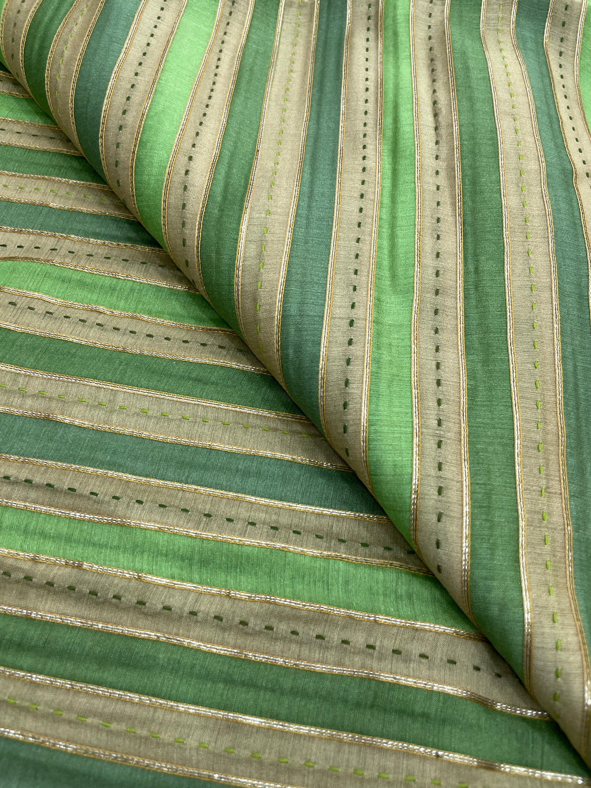 Banarasi Pure Munga Print With Hand Katha Embroidery