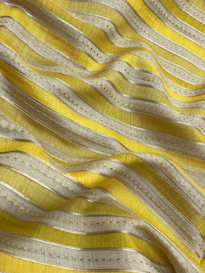 Banarasi Pure Munga Print With Hand Katha Embroidery