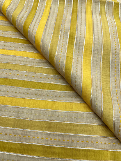Banarasi Pure Munga Print With Hand Katha Embroidery