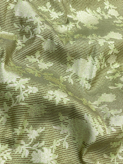Pure Banarasi Silk Tissue Stripe With Resham Jaal