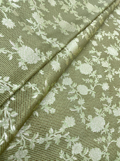 Pure Banarasi Silk Tissue Stripe With Resham Jaal