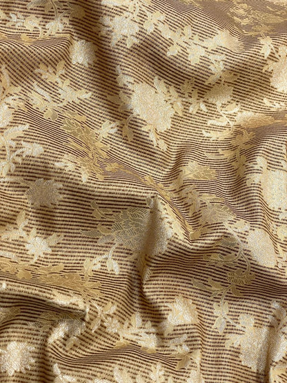Pure Banarasi Silk Tissue Stripe With Resham Jaal