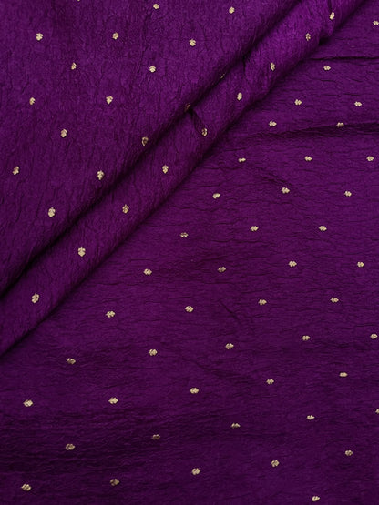Pure Dupion Silk Zari Butti (Colours Available) 44"Inch