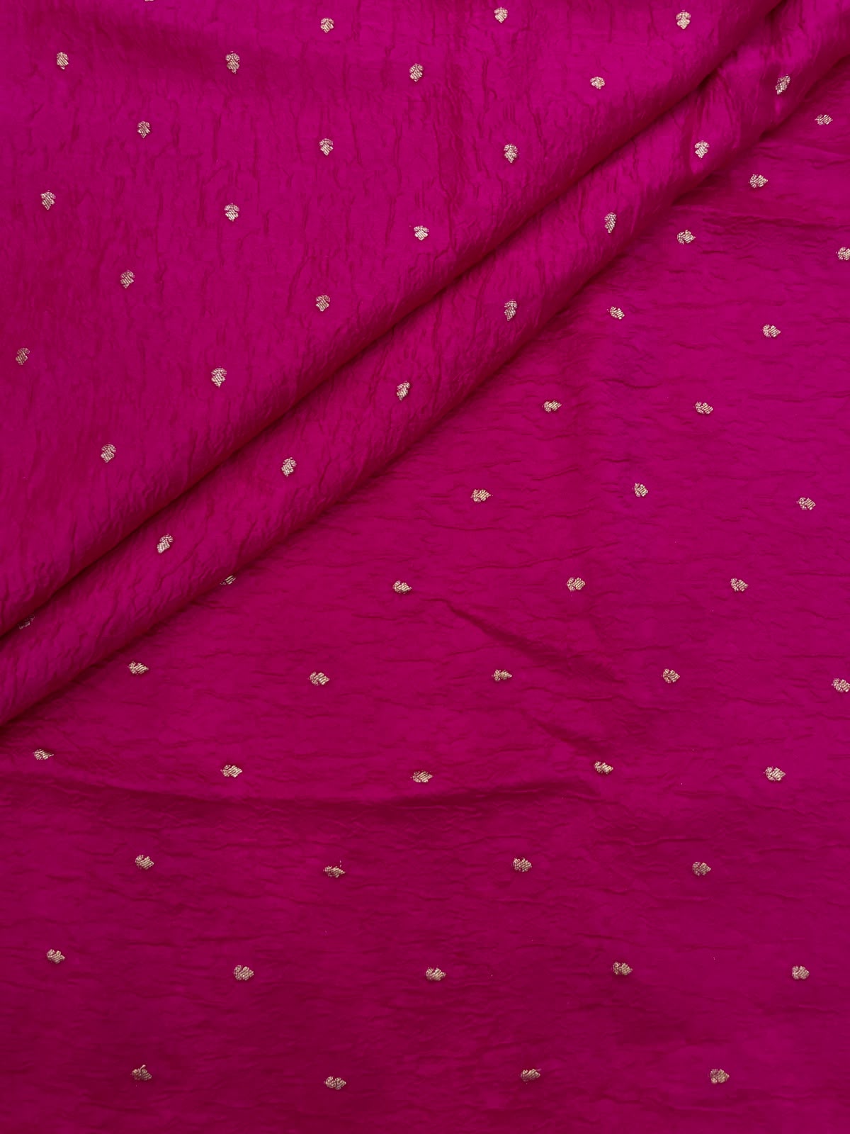 Pure Dupion Silk Zari Butti (Colours Available) 44"Inch