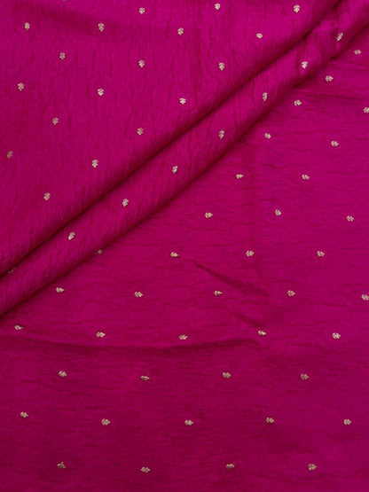 Pure Dupion Silk Zari Butti (Colours Available) 44"Inch