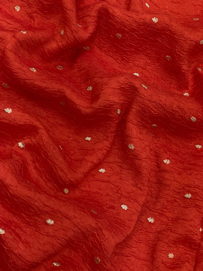 Pure Dupion Silk Zari Butti (Colours Available) 44"Inch