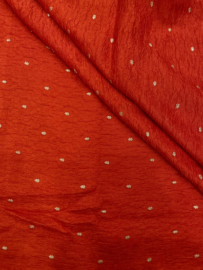 Pure Dupion Silk Zari Butti (Colours Available) 44"Inch