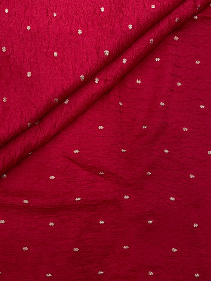 Pure Dupion Silk Zari Butti (Colours Available) 44"Inch