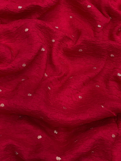 Pure Dupion Silk Zari Butti (Colours Available) 44"Inch