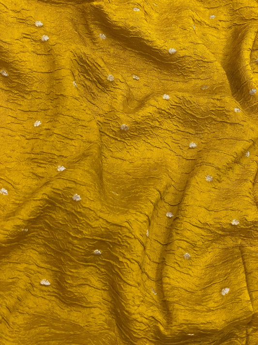 Pure Dupion Silk Zari Butti (Colours Available) 44"Inch