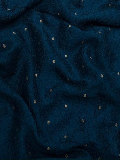 Pure Dupion Silk Zari Butti (Colours Available) 44"Inch