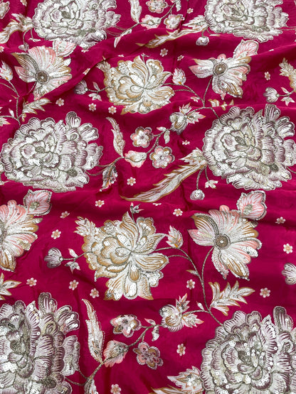 Crepe Position Print Embroidery