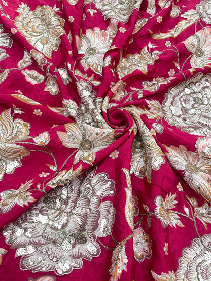 Crepe Position Print Embroidery