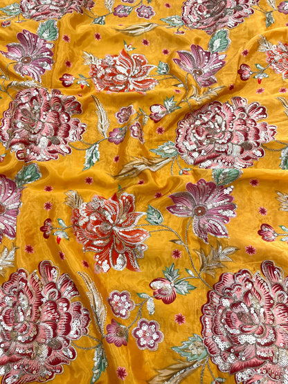 Crepe Position Print Embroidery