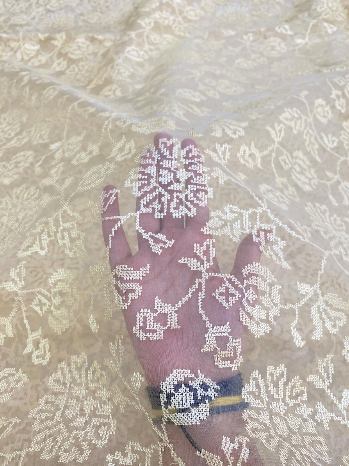 Pure Silk Organza Thread Embroidery