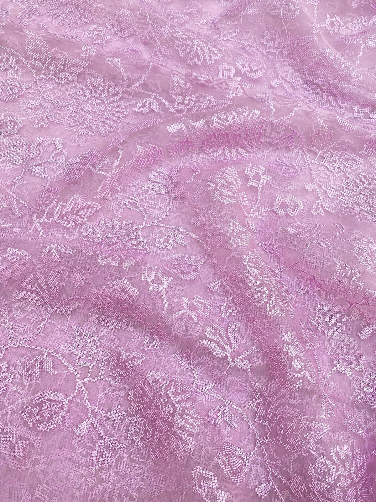 Pure Silk Organza Thread Embroidery