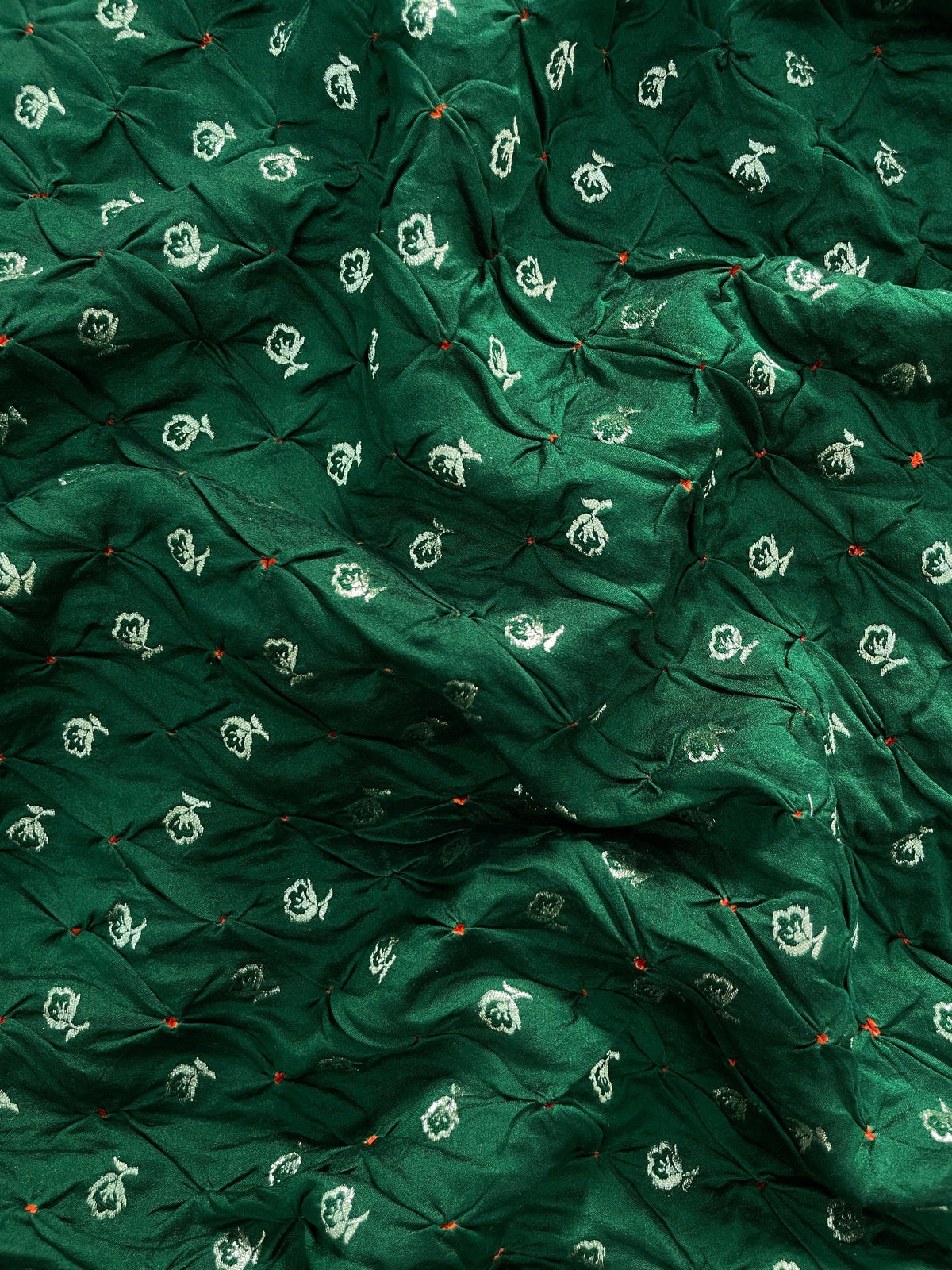 Pure banarasi silk zari butti with hand bandhani