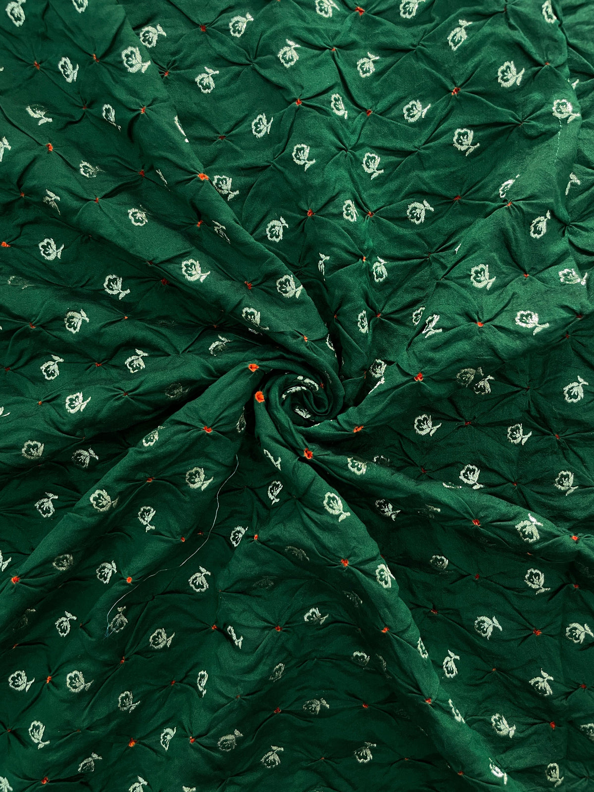 Pure banarasi silk zari butti with hand bandhani
