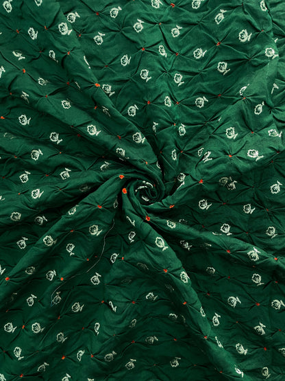 Pure banarasi silk zari butti with hand bandhani