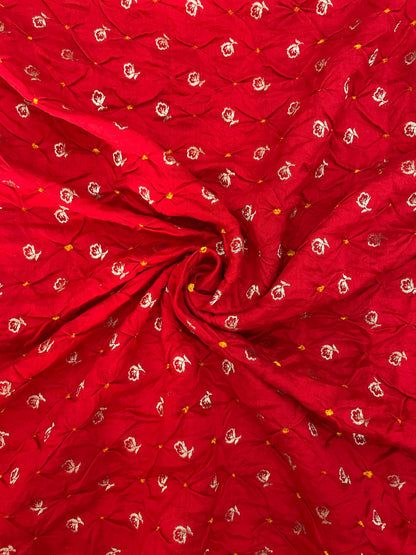Pure banarasi silk zari butti with hand bandhani