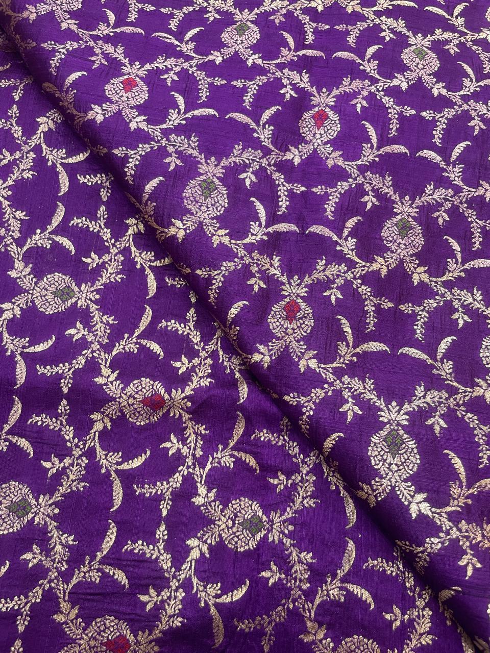 Pure Raw Silk Meena Brocade