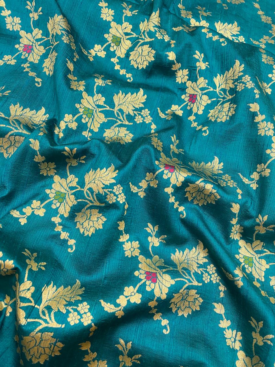 Pure Raw Silk Meena Brocade