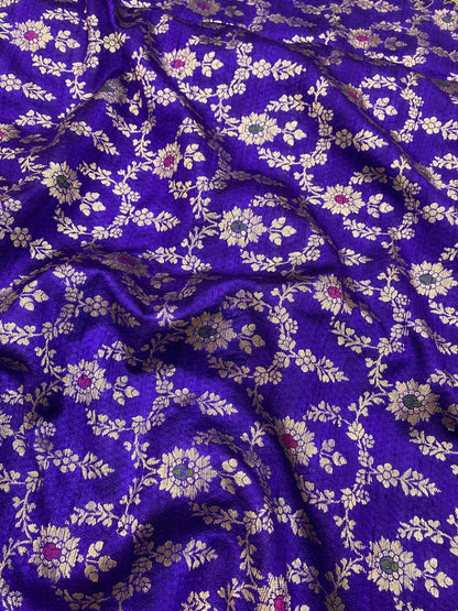 Pure Raw Silk Meena Brocade