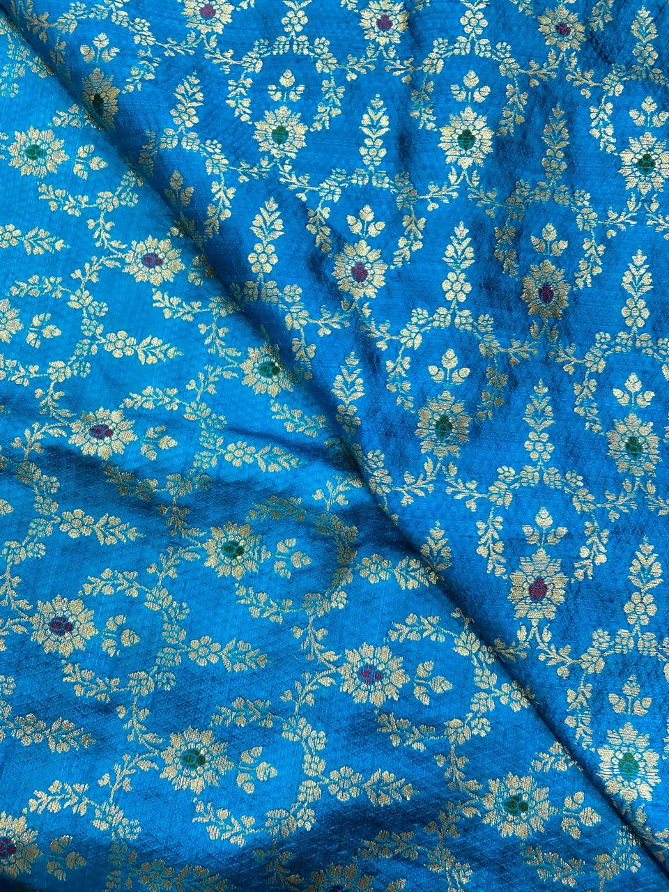 Pure Raw Silk Meena Brocade