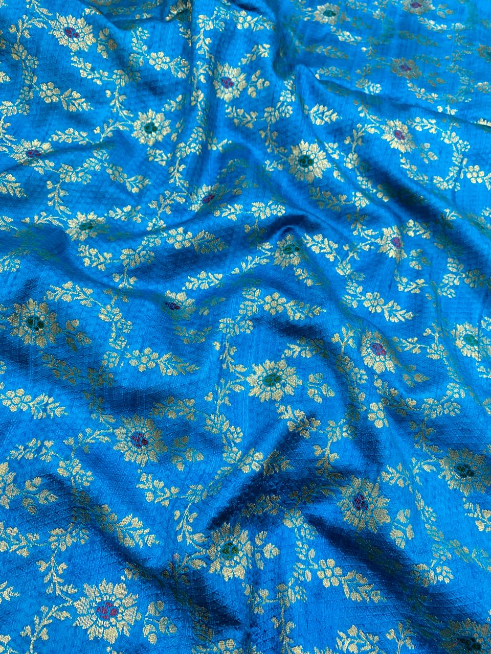 Pure Raw Silk Meena Brocade
