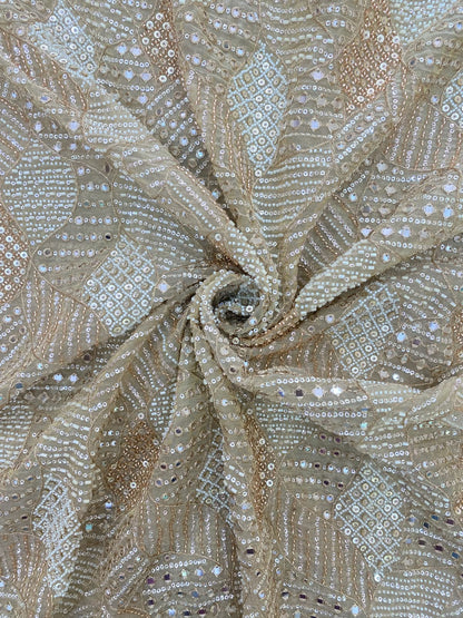 Tissue Beads Embroidery (Colours Available) 44"Inch