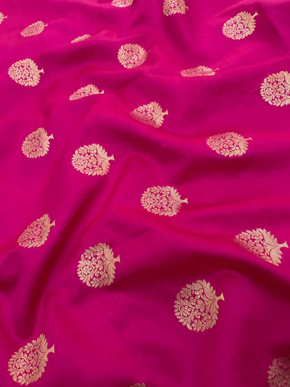 Pure Dupion Zari Butti (Colours Available) 44"Inch