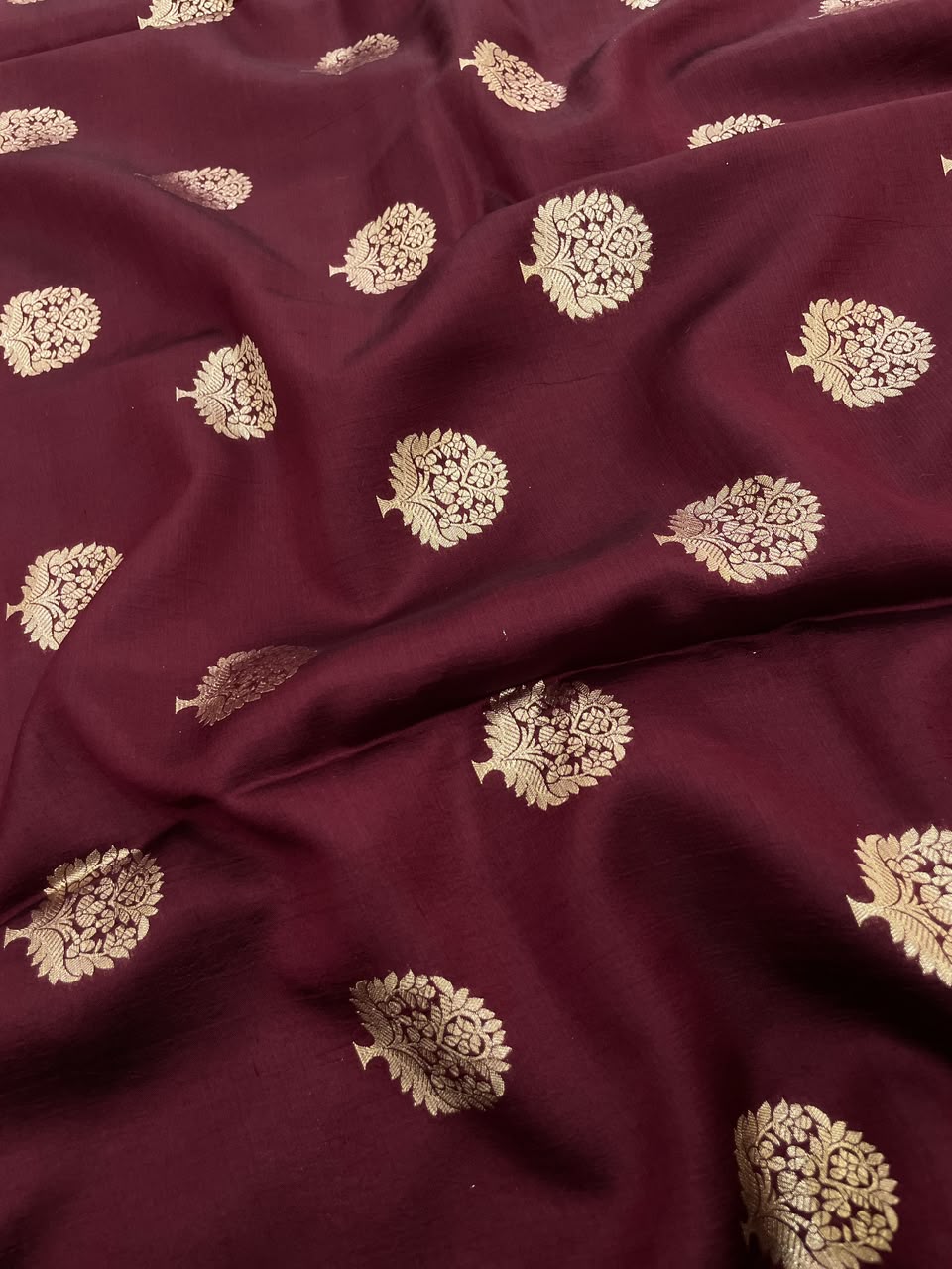 Pure Dupion Zari Butti (Colours Available) 44"Inch