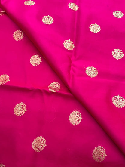Pure Dupion Zari Butti (Colours Available) 44"Inch
