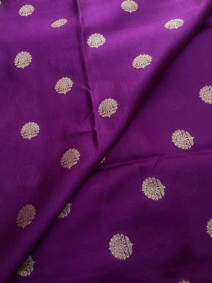Pure Dupion Zari Butti (Colours Available) 44"Inch