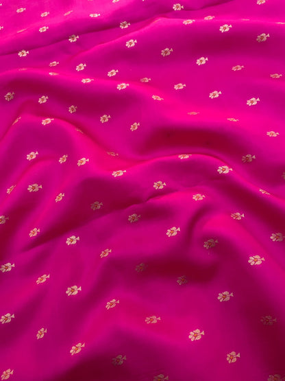 Pure Dupion Zari Butti (Colours Available) 44"Inch