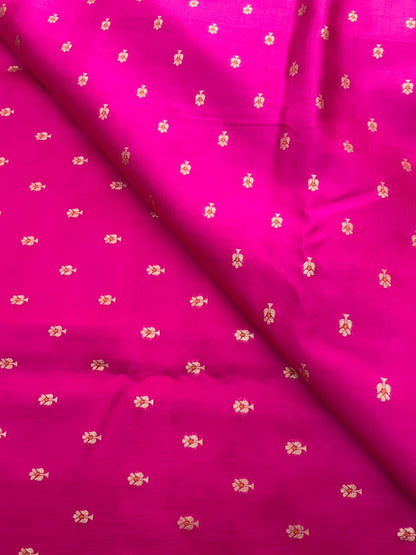 Pure Dupion Zari Butti (Colours Available) 44"Inch
