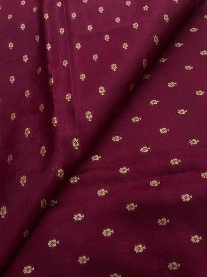 Pure Dupion Zari Butti (Colours Available) 44"Inch