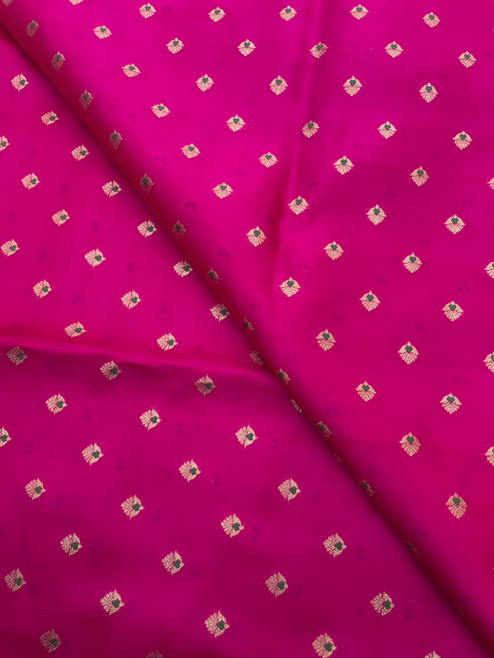 Pure Dupion Zari Butti (Colours Available) 44"Inch