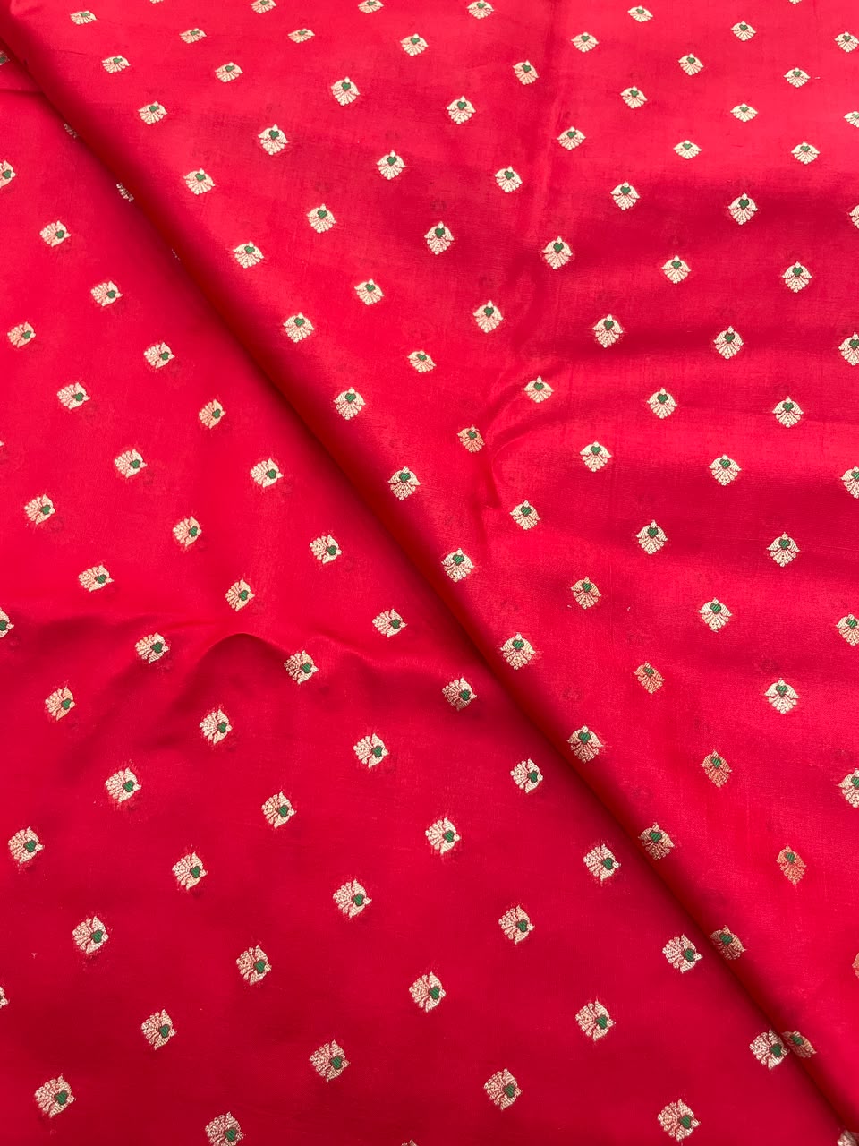 Pure Dupion Zari Butti (Colours Available) 44"Inch