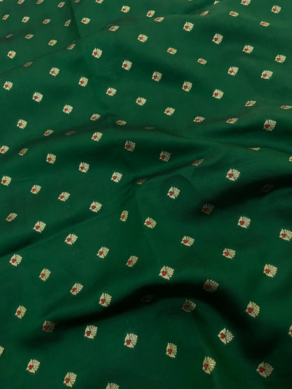 Pure Dupion Zari Butti (Colours Available) 44"Inch