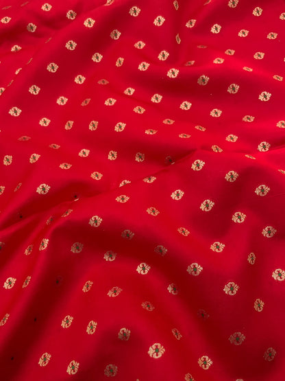 Pure Dupion Zari Butti (Colours Available) 44"Inch