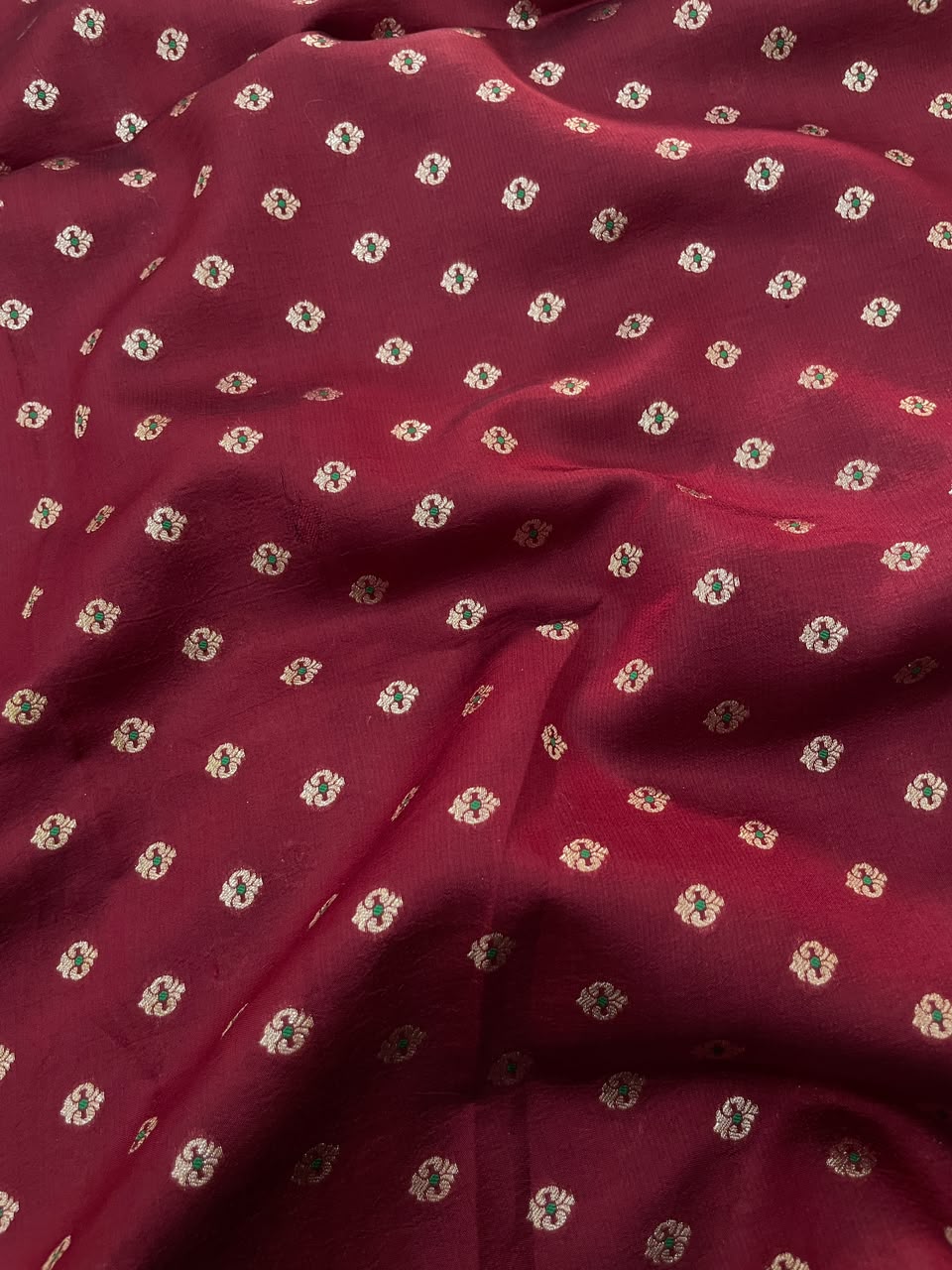 Pure Dupion Zari Butti (Colours Available) 44"Inch