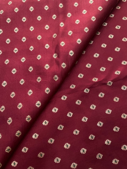 Pure Dupion Zari Butti (Colours Available) 44"Inch
