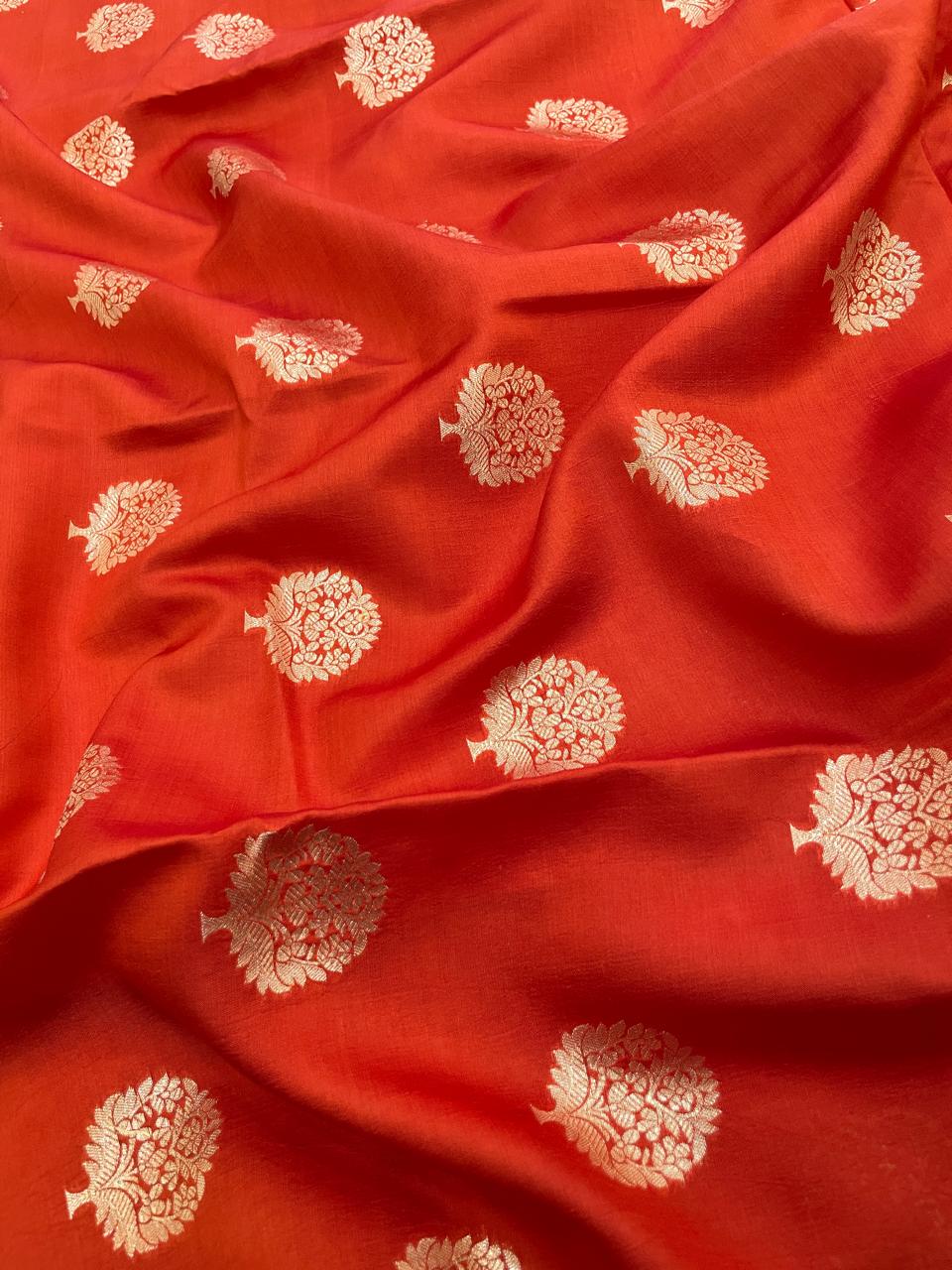 Pure Dupion Zari Butti (Colours Available) 44"Inch