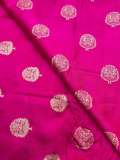 Pure Dupion Zari Butti (Colours Available) 44"Inch