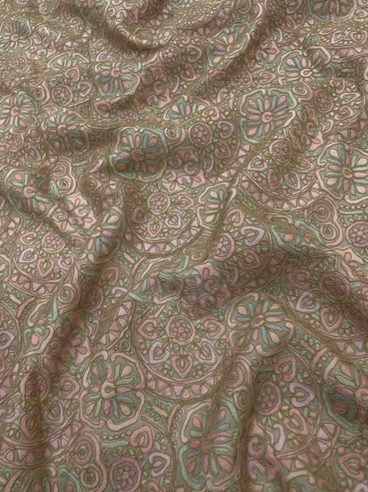 Dola Silk Position Print Embroidery (Colours Available) 44"Inch