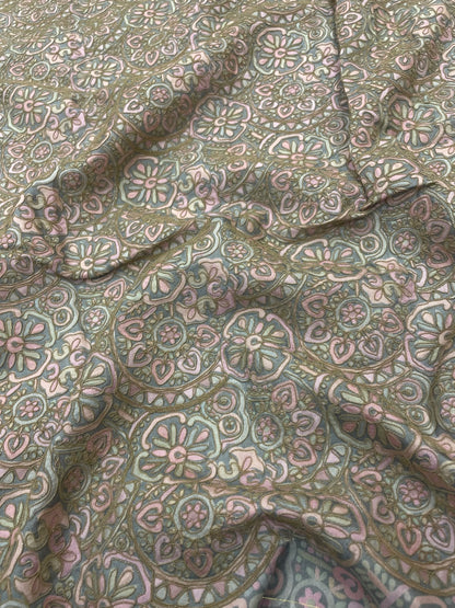 Dola Silk Position Print Embroidery (Colours Available) 44"Inch