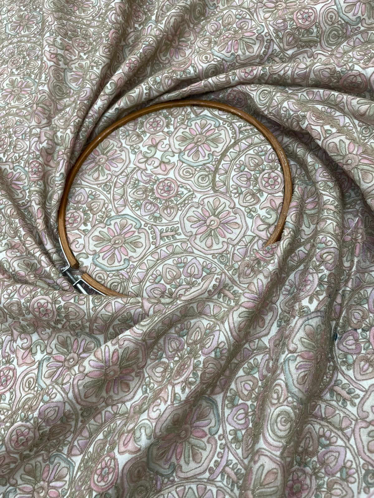 Dola Silk Position Print Embroidery (Colours Available) 44"Inch