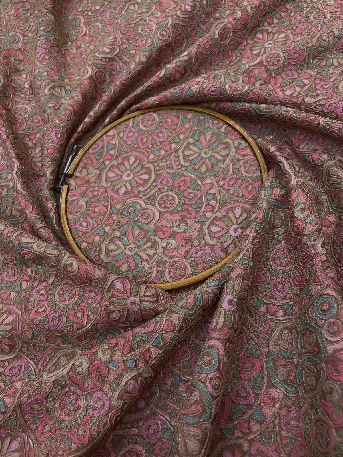 Dola Silk Position Print Embroidery (Colours Available) 44"Inch